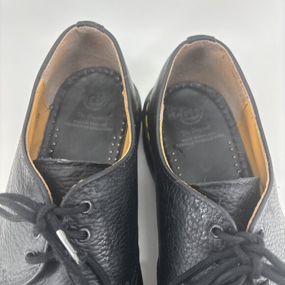 Dr Martens 1A89 Black Derby Lace Up Shoes Size 10 - Picture 4 of 16